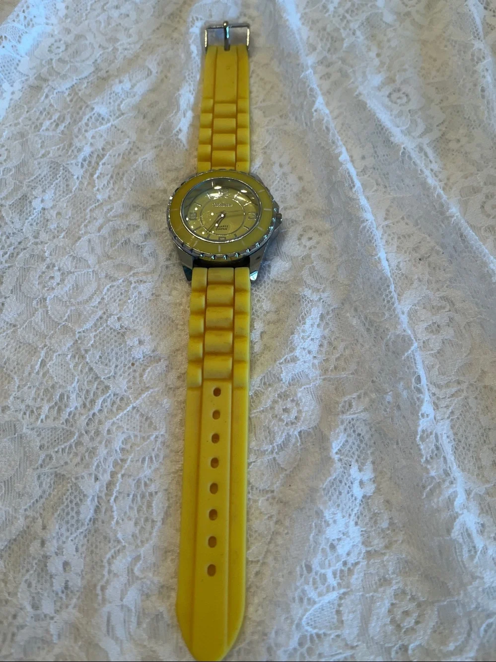 Milano Yellow Round Silicone Strap Watch